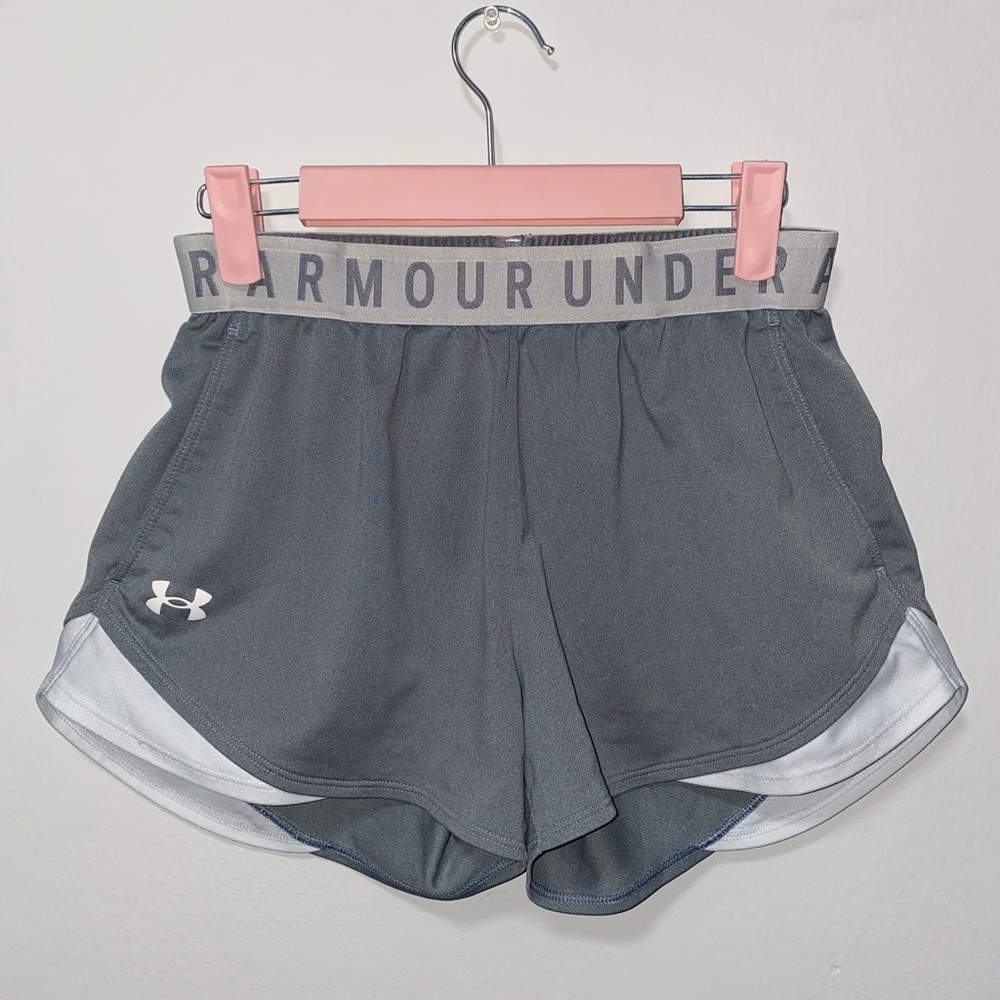 Super Cute Comfy Dark/Light Gray Flared Under Armor Workout Athletic Mini Shorts